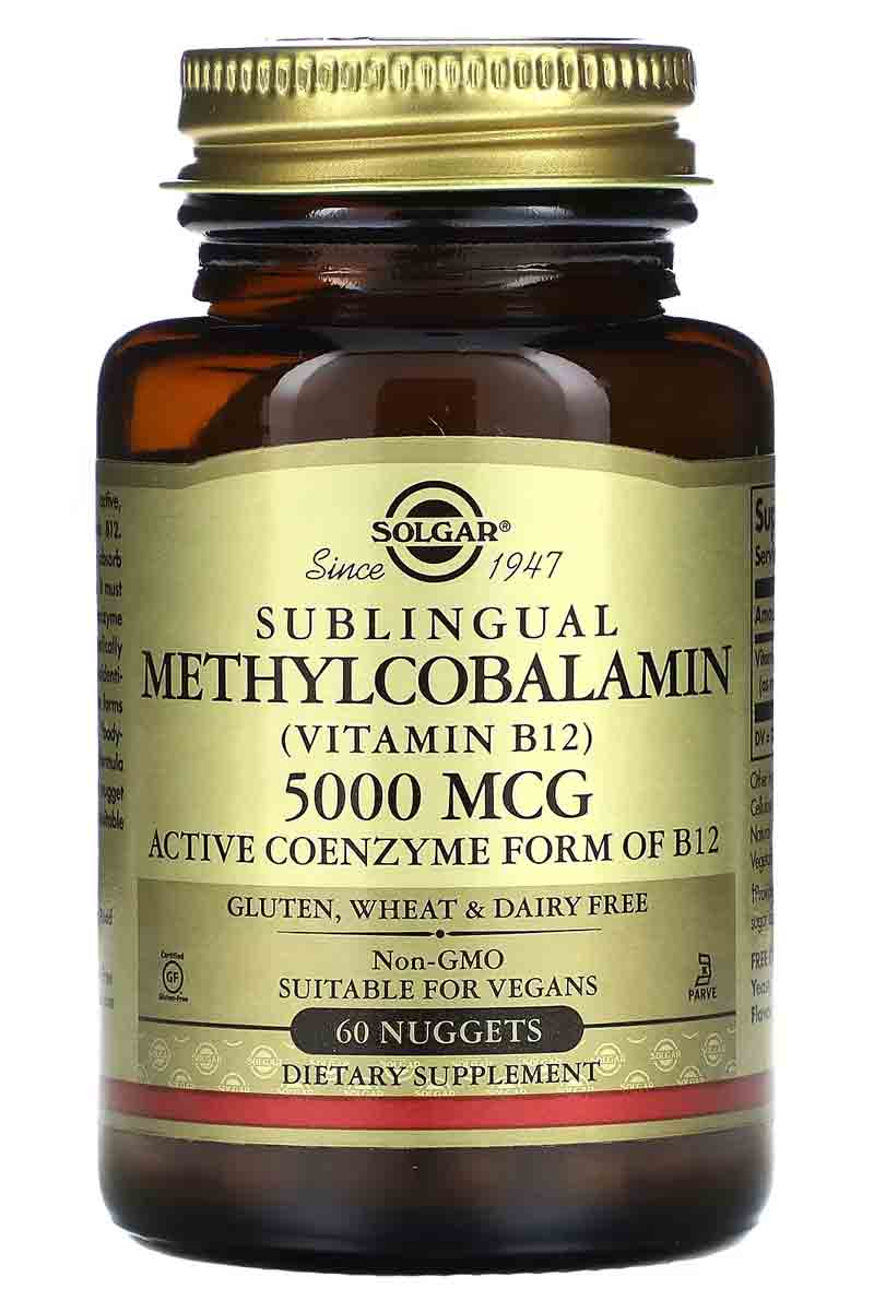 Solgar Sublingual Methylcobalamin vitamin b12 5000 mcg 60 nuggets