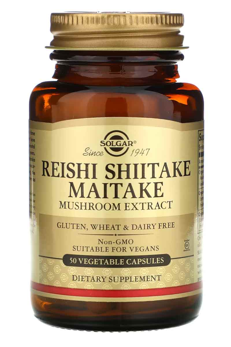 Solgar Reishi Shiitake Maitake - extracto de hongos 50 capsulas