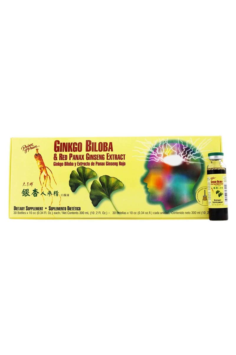 Prince Of Peace Ginkgo Biloba & Red Panax Ginseng Extract 30 Botellas 10.2 oz