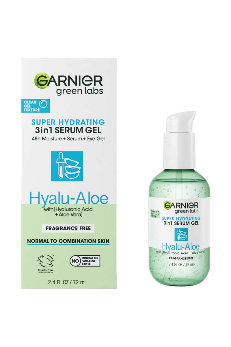 Garnier Green Labs Hyalu-Aloe - Gel de suero súper hidratante con ácido hialurónico y aloe vera
