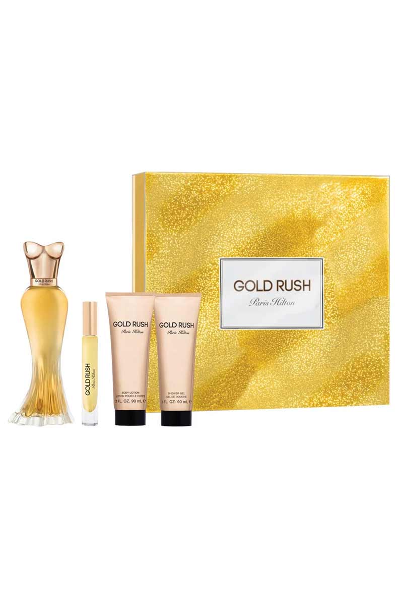 Paris Hilton Golden Rush set eau de parfum + eau de parfum mini+ body lotion + shower gel