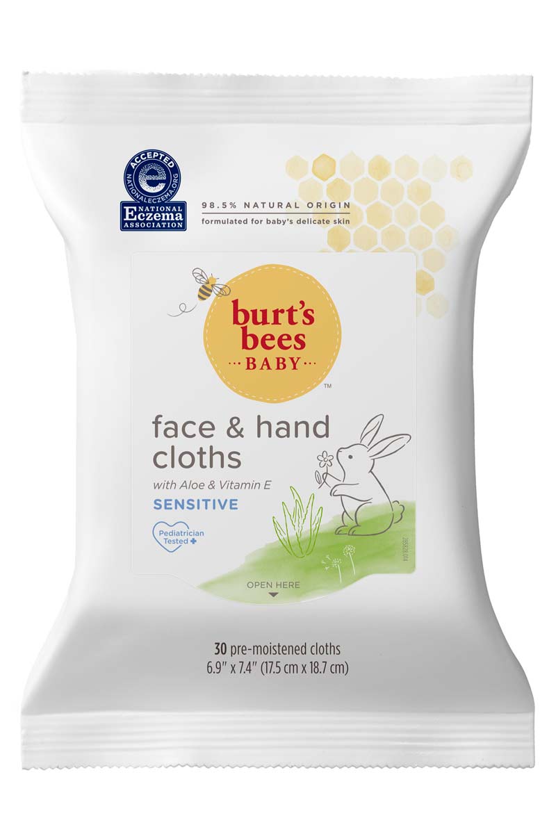 Burt's Bees Baby - toallitas limpiadoras sin perfume para pieles sensibles - 30 toallitas