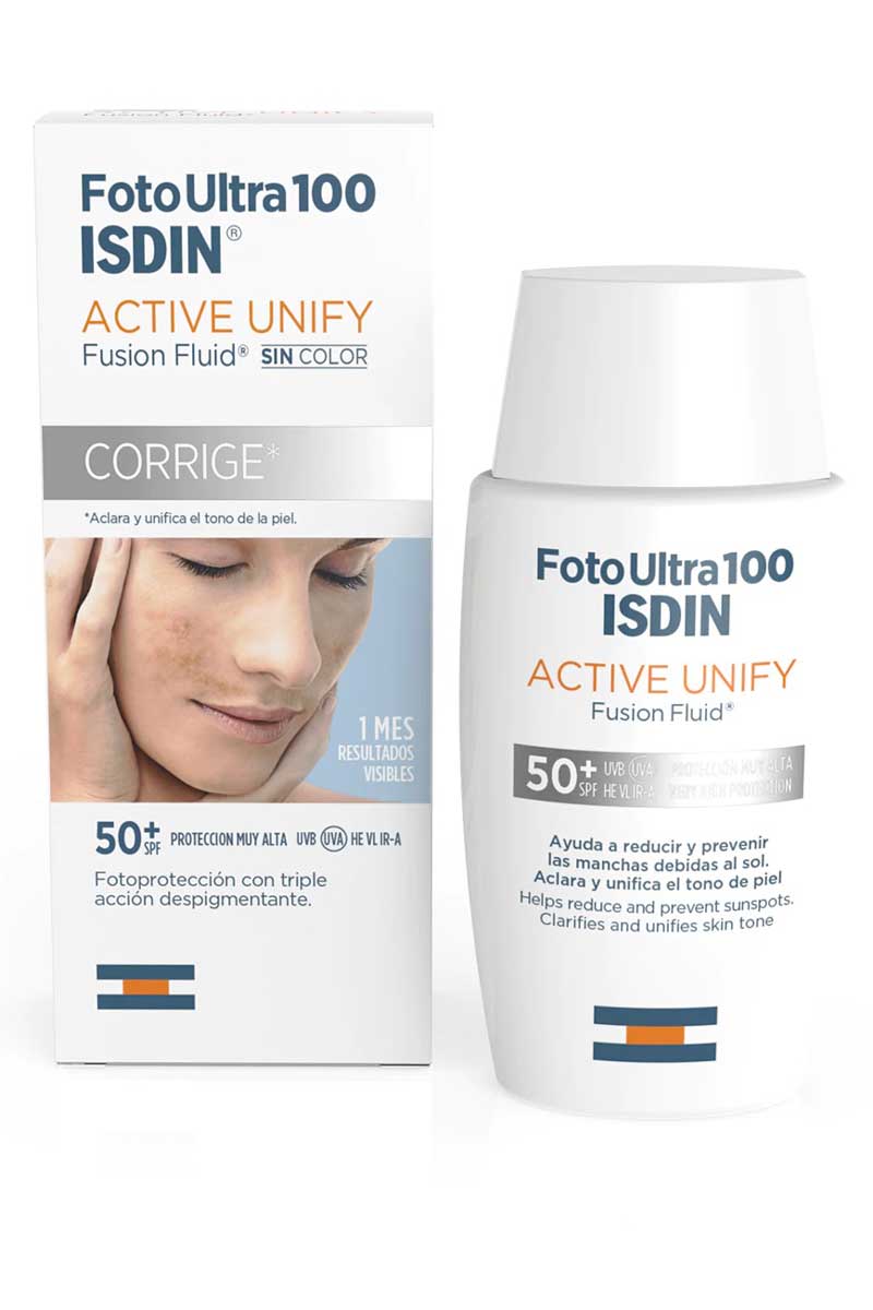 Isdin Foto Ultra 100 Active Unify Fusion Fluid SPF 50+ 50 ml - Aclara y unifica tu tono de piel 50 ml