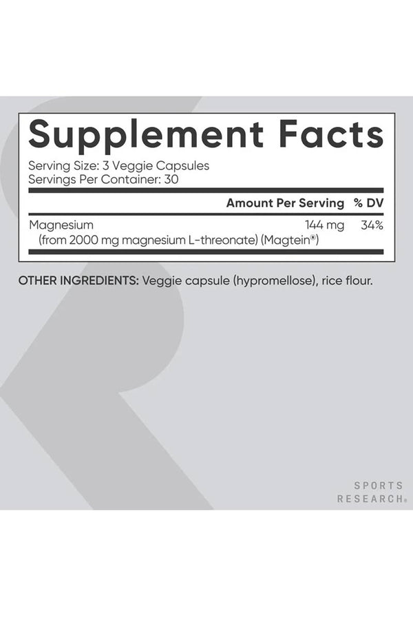 Sports research Magnesium L-Threonate 135 Capsulas