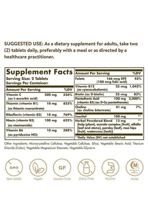 Solgar B-Complex With Vitamin C Stress Formula 100 Tabletas