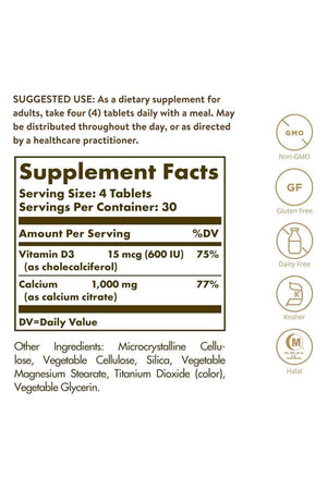 Solgar Calcium Citrate With Vitamin D3 120 Tabletas