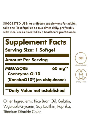 Solgar Megasorb CoQ-10 60 mg 120 Softgels