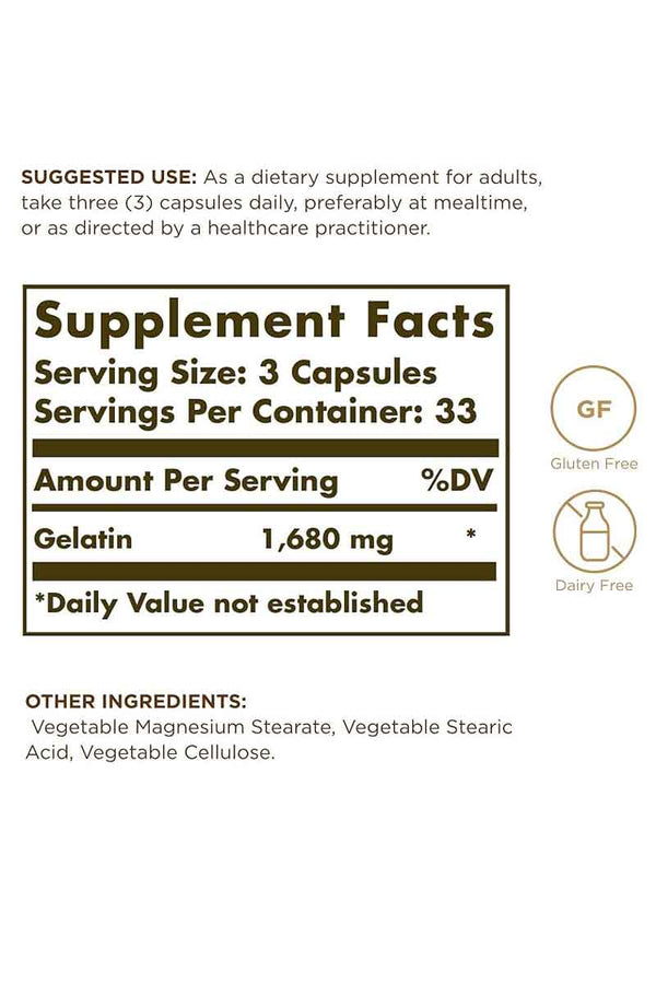 Solgar Gelatin 100 Capsulas