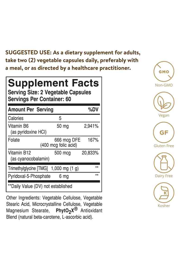 Solgar Homocysteine Modulators 120 Capsulas Vegetales