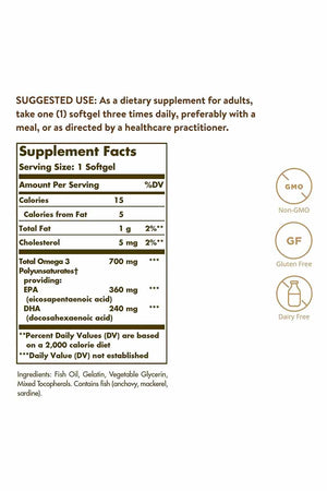 Solgar Omega 3 700 mg Doble Strength 60 Softgels