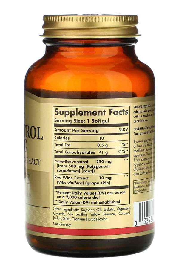 Solgar Resveratrol 250 mg 60 Softgels