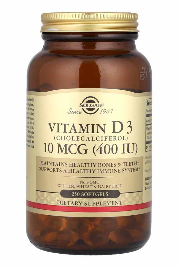 Solgar Vitamin D3 10 Mcg ( 400 iu ) 250 Softgels