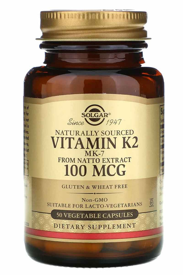 Solgar Vitamin K2  MK7 From Natto Extract 100 mcg 50 capsulas