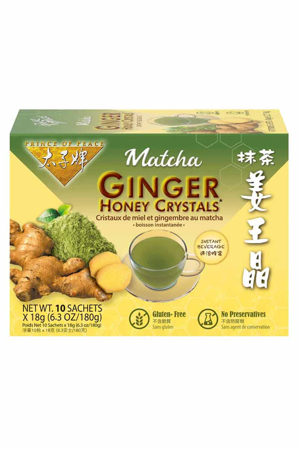 Prince Of Peace Ginger Honey Crystals Gingembre Au Matcha 10 sobres 18 g