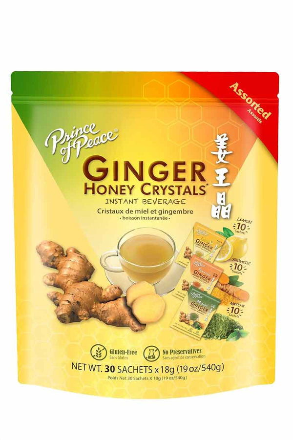 Prince Of Peace Ginger Honey Crystals Instant Beverage Surtido 30 sobres 18 g