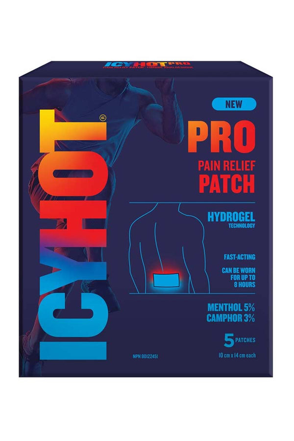 Icy Hot Pro Pain Relief Patch Menthol 5% Camphor 3% 5 Parches