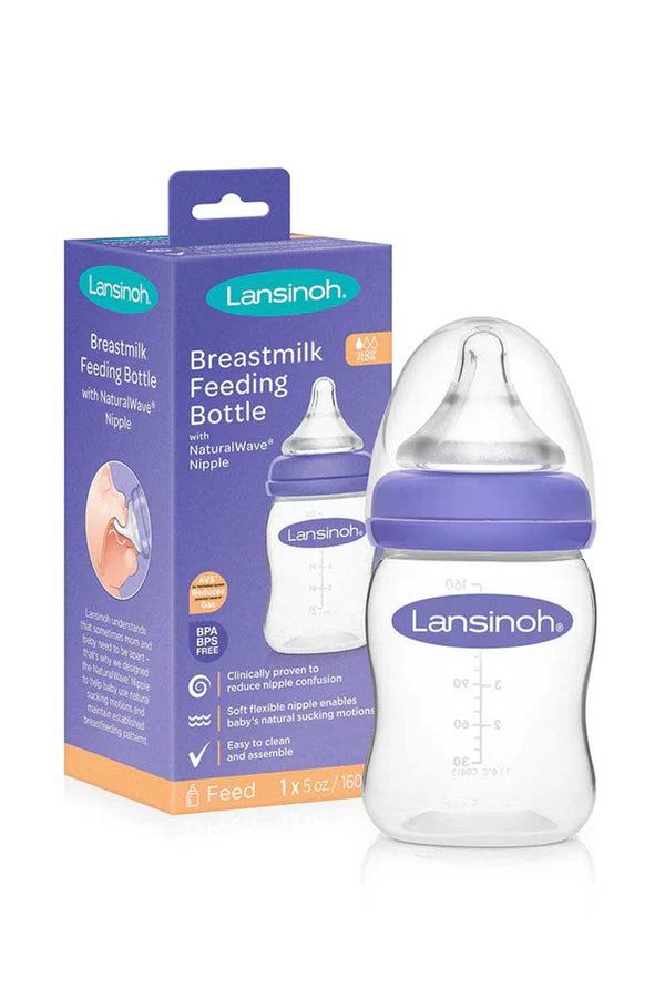 Lansinoh Breastmilk Feeding Bottle - Biberón con mamila NaturalWave 160 ml
