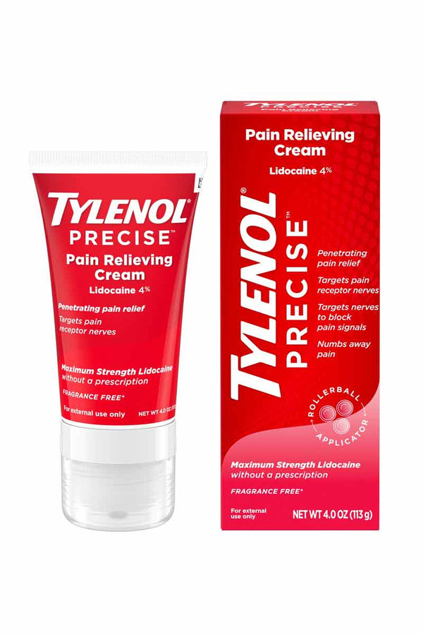 Tylenol Precise Pain Relieving Cream Lidocaine 4% 4 oz
