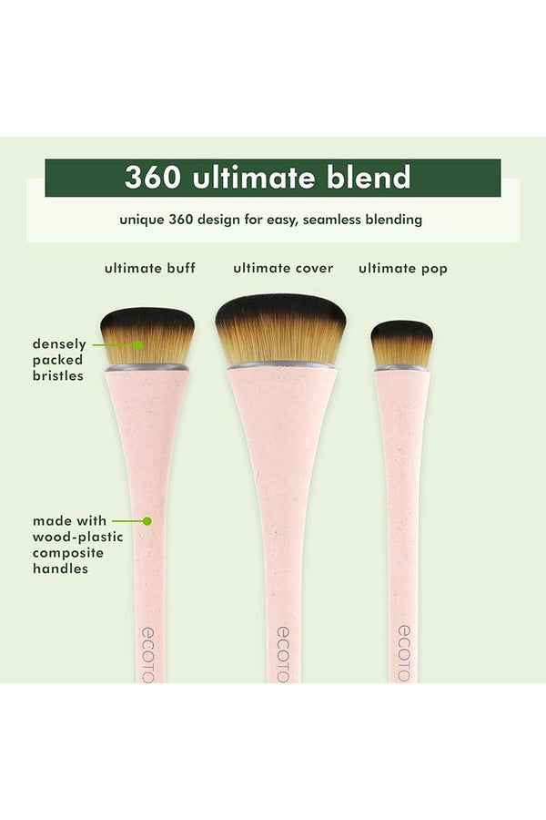 EcoTools 360° Ultimate Blend - Set De Brochas De Maquillaje 1636