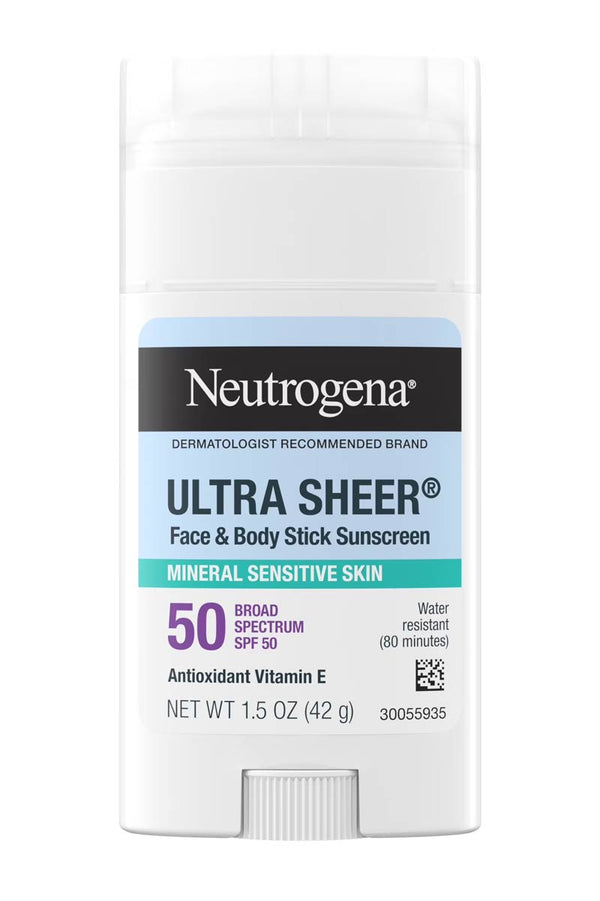 Neutrogena Ultra Sheer Face & Body Stick Sunscreen SPF 50 1.5 OZ