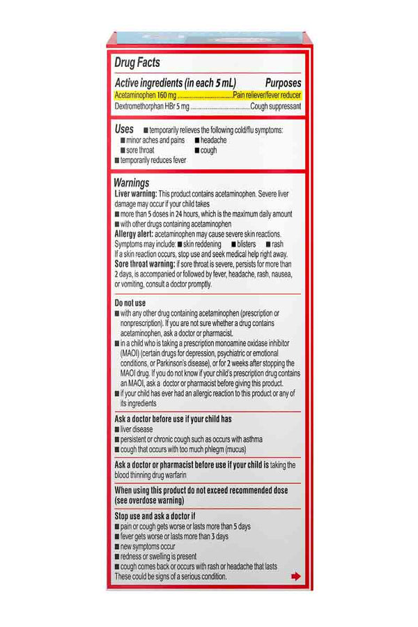 Tylenol Children's Cold+Cough+Sore Throat Bubble Gum De 4 a 11 Años 4 oz