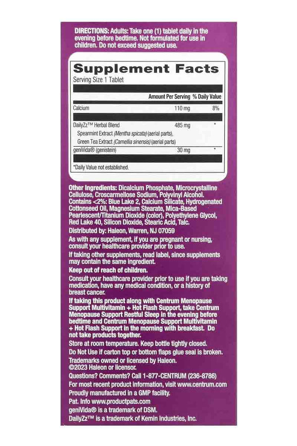 Centrum Menopause Support Restful Sleep 28 Tabletas