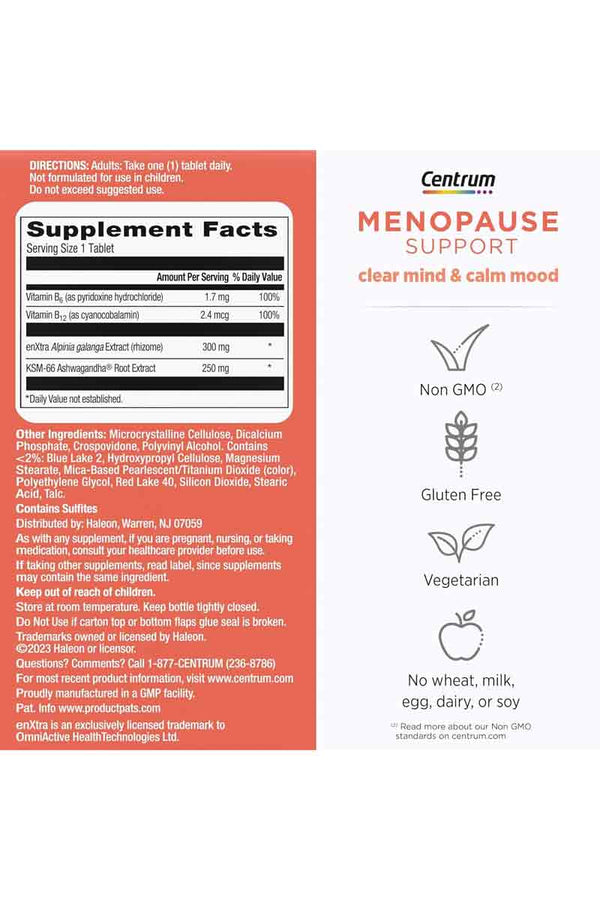 Centrum Menopause Support Clear Mind & Calm Mood 30 Tabletas