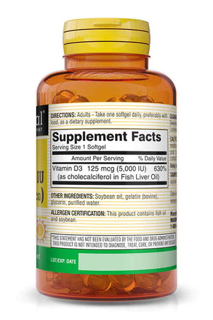 Mason Vitamina D3 5000 IU ( 125 MCG ) 100 Sogtgels