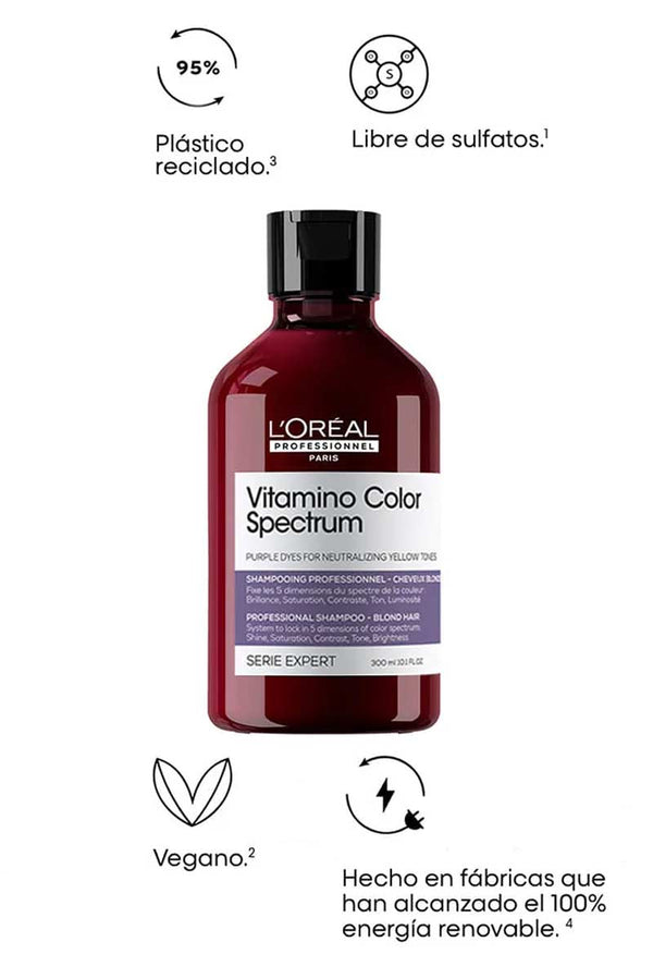 Loreal Vitamino Color Spectrum Shampoo Matizador Morado 300 ml