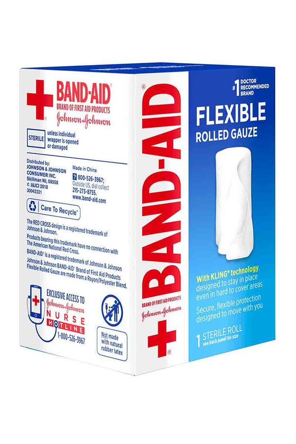 Band-Aid Gasa Enrollada Flexible 2 pulgadas x 2,5 Yardas