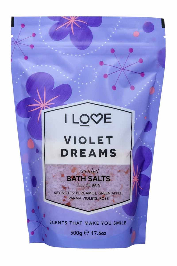 I Love Violet Dreams Scented Bath Salts - Sales De Baño Sueños Violetas 500 G