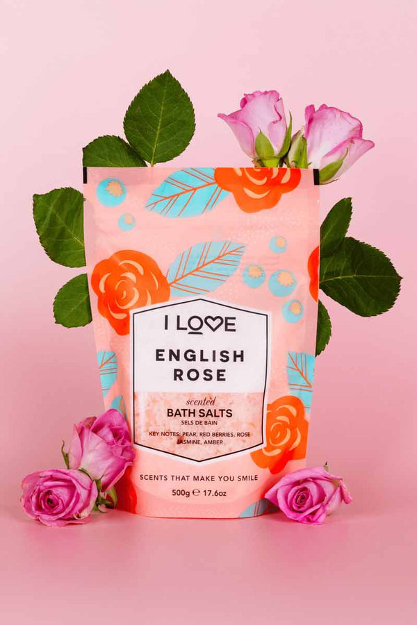 I Love English Rose Scented Bath Salts - Sales De Baño De Rosa Inglesa 500 G