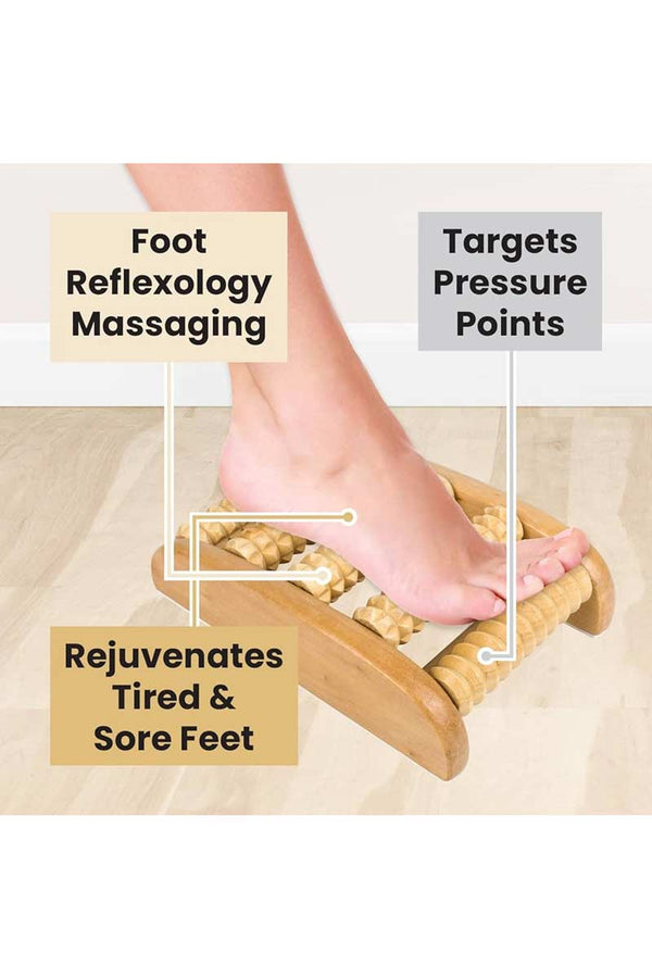 Lindo Ecopro Masajeador De Pies De Madera Natural