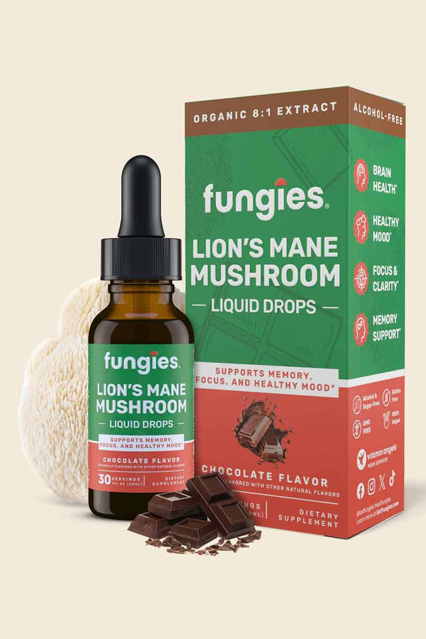 Funguies - Gotas líquidas de hongo melena de león Flavor Chocolate 30 ml
