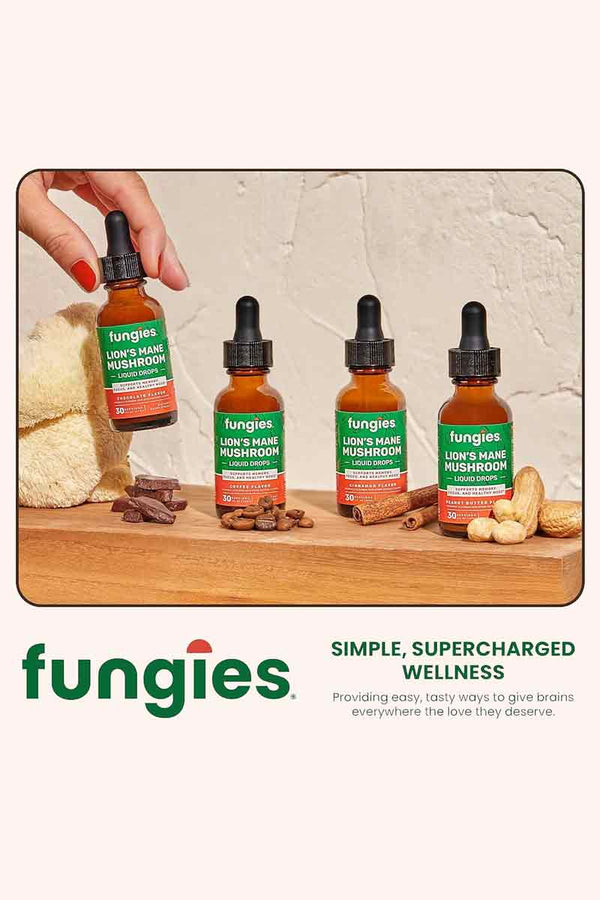 Funguies - Gotas líquidas de hongo melena de león Flavor Cinnamon 30 ml