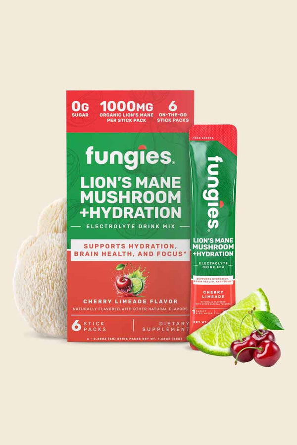Fungies - Hongo Melena de León + Hidratación  Flavor Cherry Limeade 6 Sobres 8 G