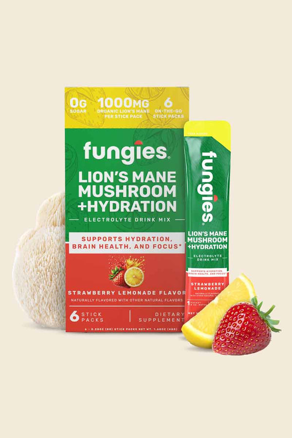Fungies - Hongo Melena de León + Hidratación flavor Strawberry Lemonade 6 Sobres 8 G