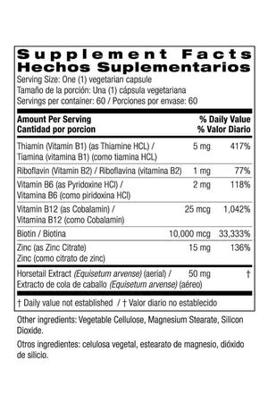 Bio Nutrition Healthy Hair With Biotin 10.000 Plus 60  capsulas