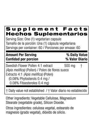 Bio Nutrition Swedish Flower Pollen Extract - Apoyo a La Funcion De La Prostata 60 Capsulas