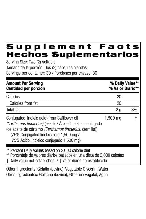 Bio Nutrition CLA 1500 - Apoya El Control De Peso 60 Capsulas