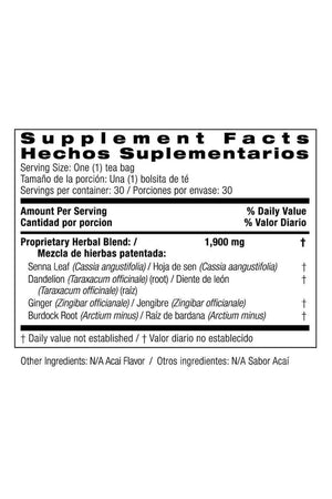 Bio Nutrition Acai Cleansing & Detox Tea 30 Bolsitas De Té