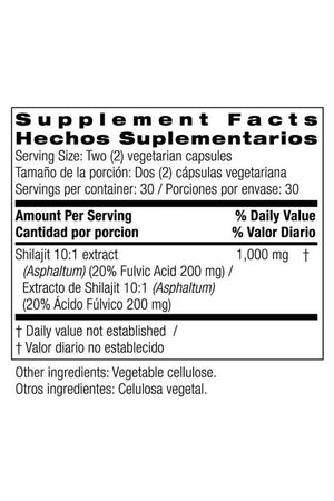 Bio Nutrition Shilajit - Apoya La Función Cognitiva 60 Capsulas