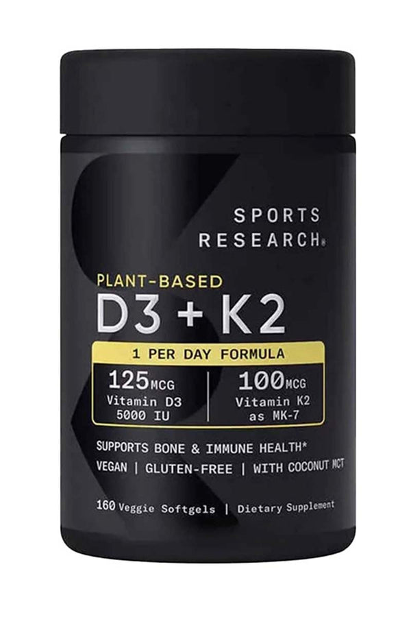 Sport Research Plant Based D3+K2 160 Capsulas