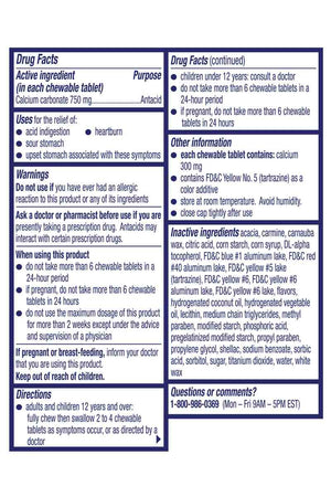 ALKA SELTZER 120 Tabletas masticables Extra Strength Assorted Fruit