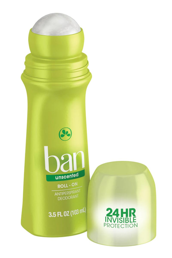 Ban Unscented Roll-On Antiperspirant Deodorant 103 ml