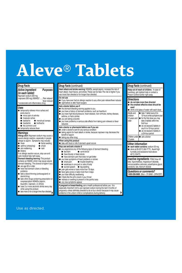 Aleve Headache Pain - Tabletas para el dolor de cabeza 24 tabletas