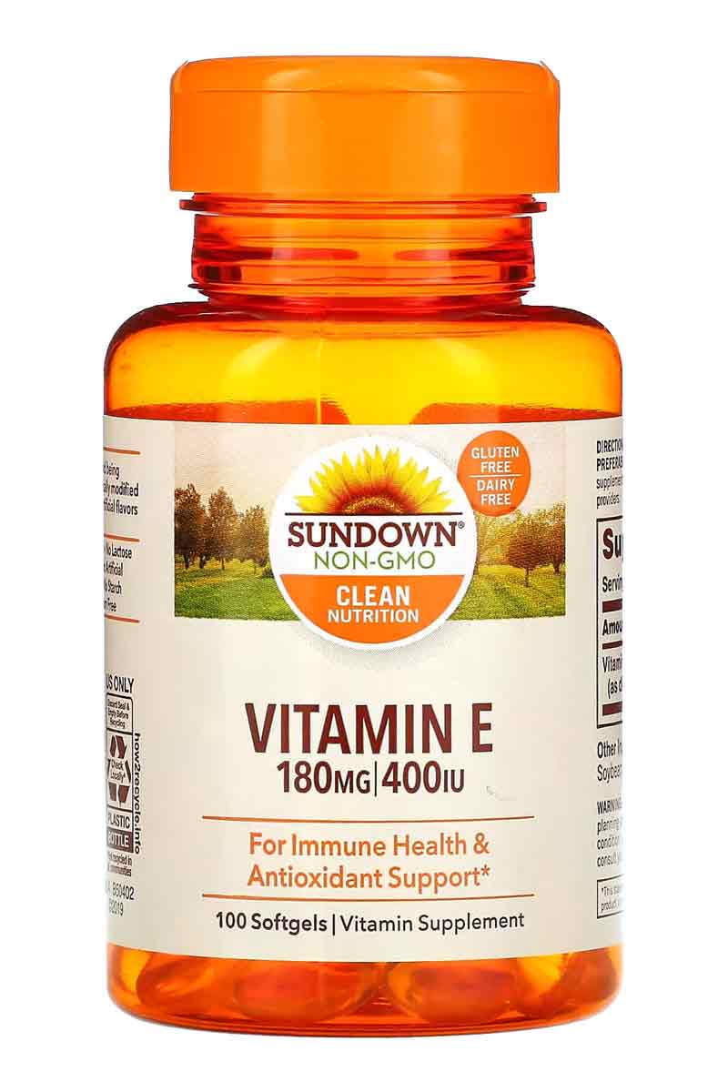 Sundown Vitamin E 180mg 400iu 100 Softgels