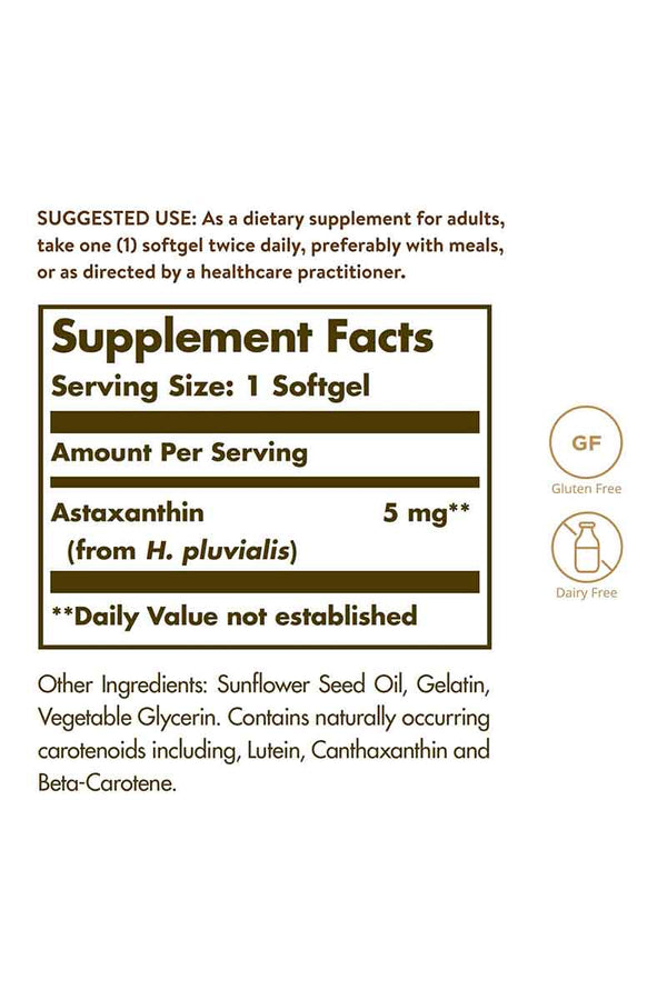 Solgar Natural Astaxanthin 5 mg 60 softgels