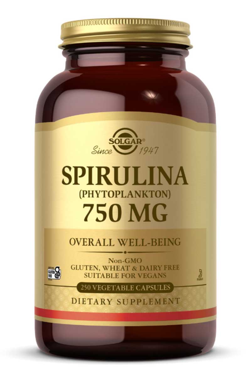 Solgar Spirulina 750 mg 250 Capsulas Vegetales