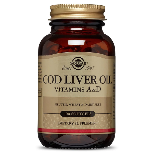 Solgar Cod Liver Oil vitamins a & d 100 sofgels